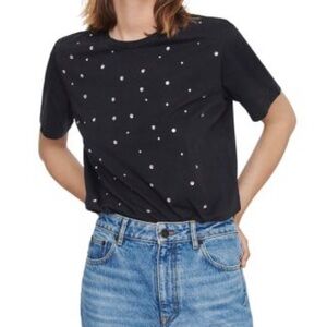 Maje Tincella Rhinestone Tee sz L
